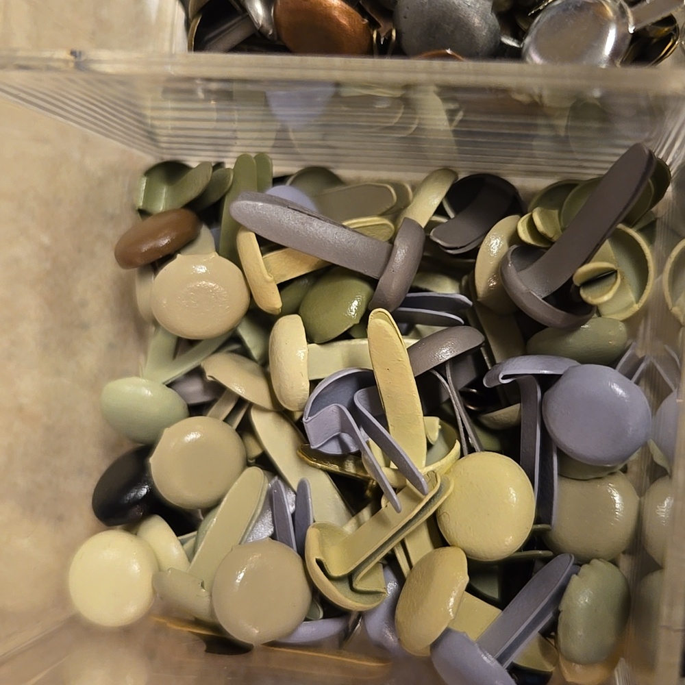 Assorted Metal Fasteners in Organizer Box For Crafts Scrapbooking - Picture 10 of 12
